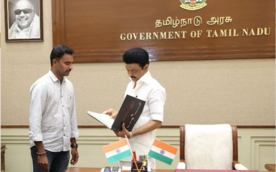 A. Prathap, Special Photographer handed over a copy of the book “Quintessential Sutra” to The Honourable Chief Minister of Tamil Nadu, Thiru M.K.Stalin