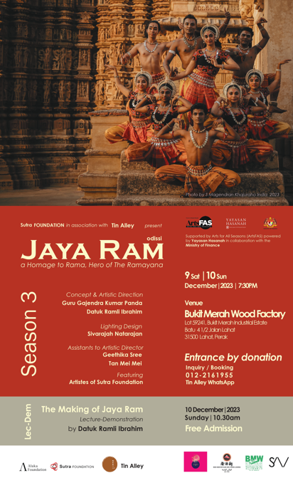 Jaya Ram (odissi) in Ipoh, Perak – 9 & 10 December, 2023